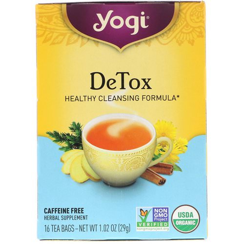 Yogi Tea, Detox, Caffeine Free, 16 Tea Bags, 1.02 oz (29 g) فوائد