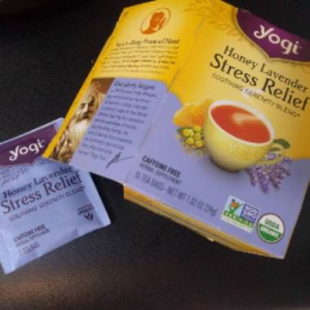 Yogi Tea, Organic, Honey Lavender Stress Relief, Caffeine Free, 16 Tea Bags, 1.02 oz (29 g)