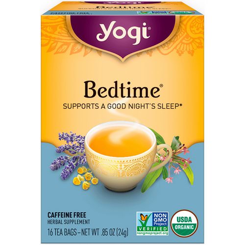 Yogi Tea, Organic, Bedtime, Caffeine Free, 16 Tea Bags, .85 oz (24 g) فوائد