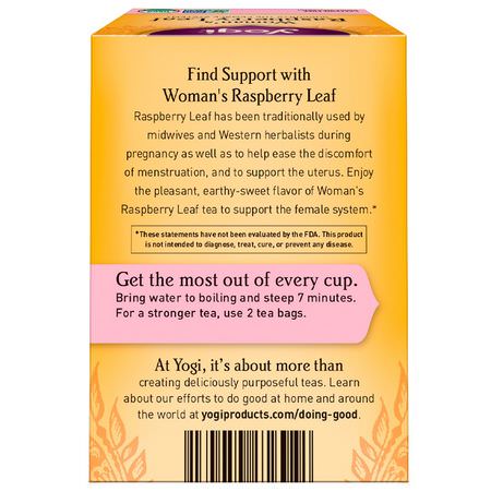 Yogi Tea, Woman's Raspberry Leaf, Caffeine Free, 16 Tea Bags, 1.02 oz (29 g):شاي طبي, شاي أعشاب
