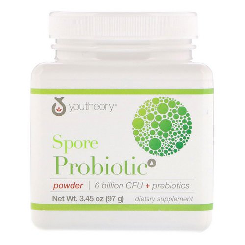 Youtheory, Spore Probiotic Powder, 6 Billion CFU, 3.45 oz (97 g) فوائد