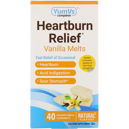 YumV's, Heartburn Relief, Vanilla Melts, 40 Melts فوائد