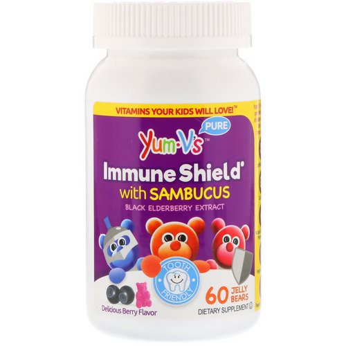 YumV's, Immune Shield With Sambucus, Yummy Berry Flavor, 60 Jelly Bears فوائد