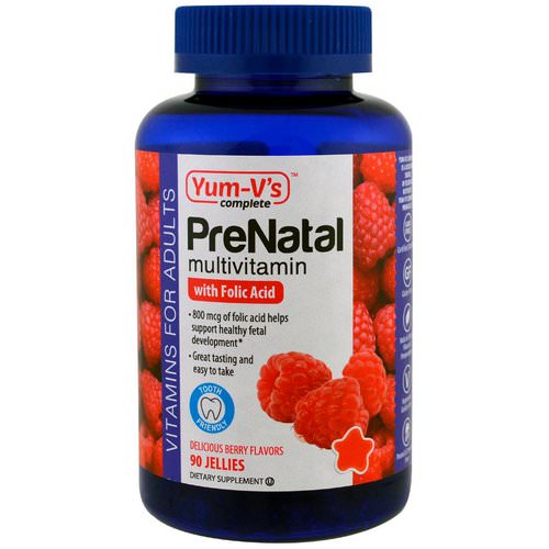 YumV's, PreNatal Multivitamin with Folic Acid, Berry Flavors, 90 Jellies فوائد