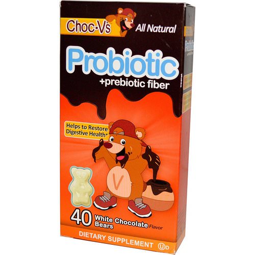 YumV's, Probiotic + Prebiotic Fiber, White Chocolate, 40 Bears فوائد