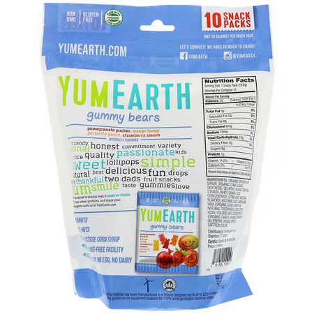 YumEarth, Gummy Bears, Assorted Flavors, 10 Snack Packs, 0.7 oz (19.8 g) Each:حل,ى, ش,ك,لاتة