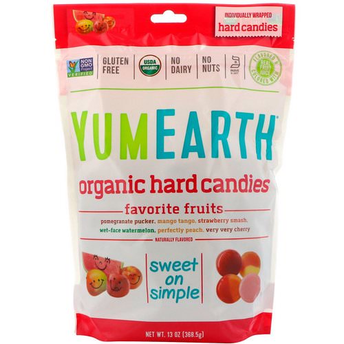 YumEarth, Organic Hard Candies, Favorite Fruits, 13 oz (368.5 g) فوائد