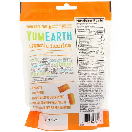 YumEarth, Organic Licorice, Peach, 5 oz (142 g):حل,ى, ش,ك,لاتة