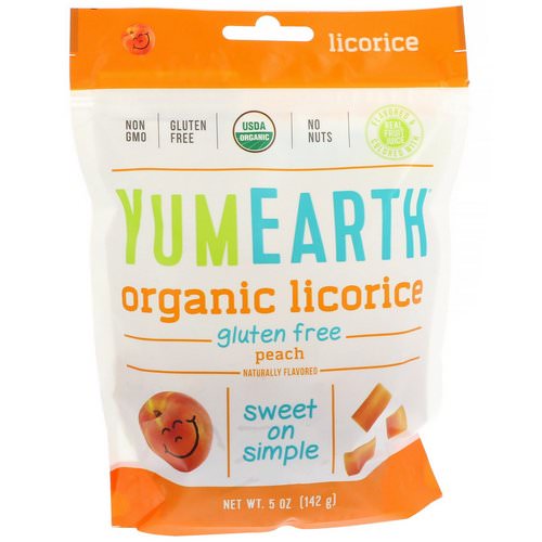 YumEarth, Organic Licorice, Peach, 5 oz (142 g) فوائد