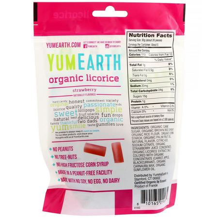 YumEarth, Organic Licorice, Strawberry, 5 oz (142 g):حل,ى, ش,ك,لاتة