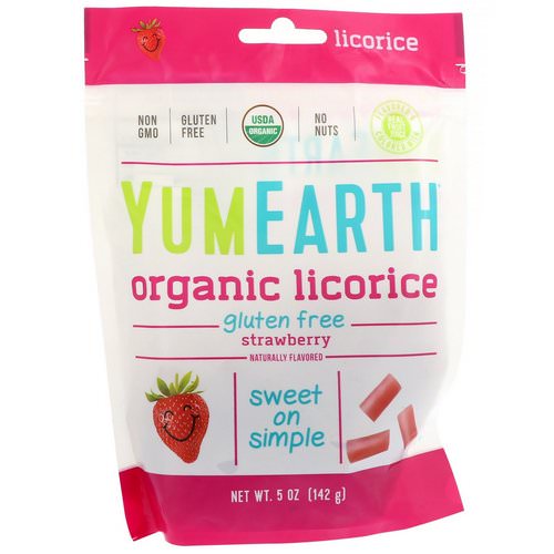 YumEarth, Organic Licorice, Strawberry, 5 oz (142 g) فوائد