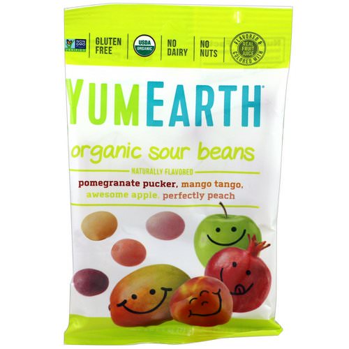 YumEarth, Organic Sour Beans, 12 Packs, 2.5 oz (71 g) Each فوائد