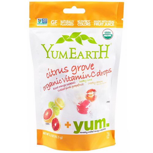 YumEarth, Organic Vitamin C Drops, Citrus Grove, 3.3 oz (93.5 g) فوائد
