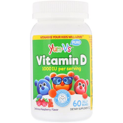 YumV's, Vitamin D, Delicious Raspberry Flavor, 1,000 IU, 60 Jelly Bears فوائد