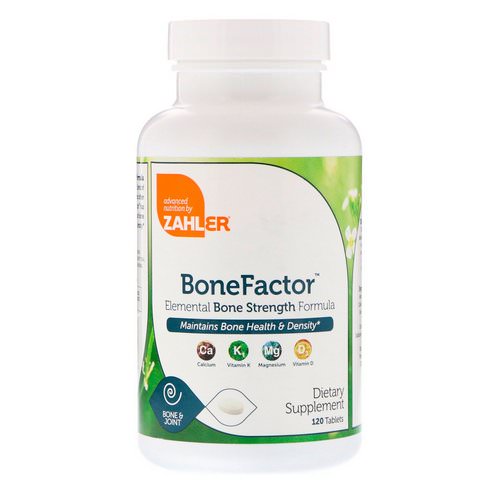 Zahler, BoneFactor, Elemental Bone Strength Formula, 120 Tablets فوائد