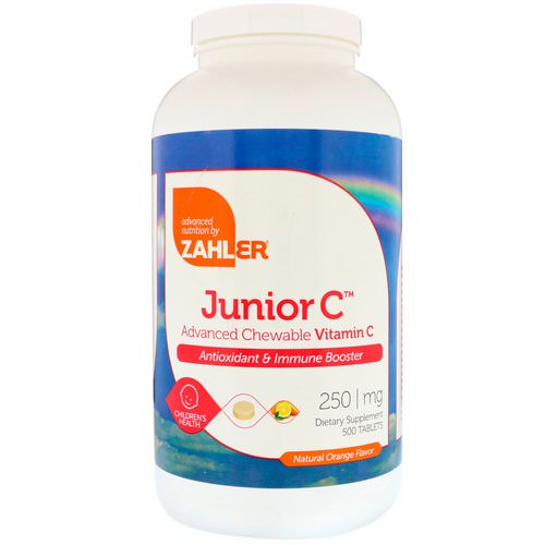 Zahler, Junior C, Advanced Chewable Vitamin C, Natural Orange Flavor, 250 mg, 500 Tablets فوائد