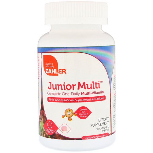 Zahler, Junior Multi, Complete One-Daily Multi-Vitamin, Natural Cherry Flavor, 90 Chewable Tablets فوائد