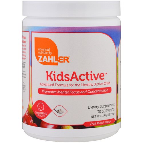Zahler, Kids Active, Advanced Formula for the Healthy Active Child, Fruit Punch, 6.7 oz (192 g) فوائد