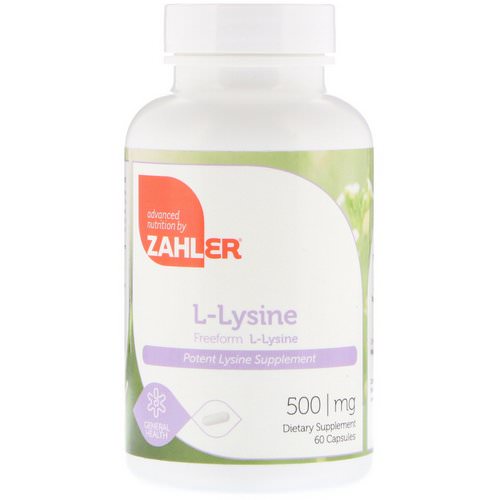 Zahler, L-Lysine, 500 mg, 60 Capsules فوائد