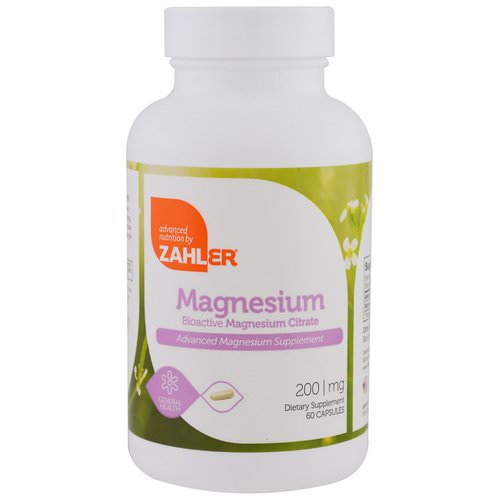 Zahler, Magnesium, Advanced Magnesium Supplement, 200 mg, 60 Capsules فوائد