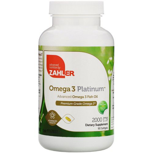 Zahler, Omega 3 Platinum, Advanced Omega 3 Fish Oil, 2,000 mg, 90 Softgels فوائد