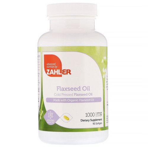 Zahler, Organic Flax Seed Oil, 1,000 mg, 90 Softgels فوائد