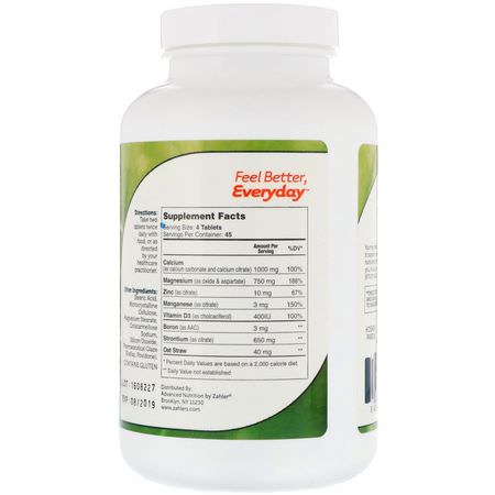 Zahler, PowerCal, Advanced Calcium Formula, 1000 mg, 180 Tablets:المفصل, العظام