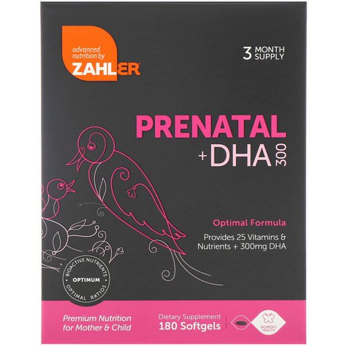 Zahler, Prenatal + DHA 300, 180 Softgels فوائد
