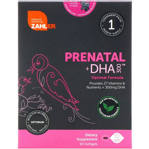 Zahler, Prenatal + DHA 300, 60 Softgels فوائد