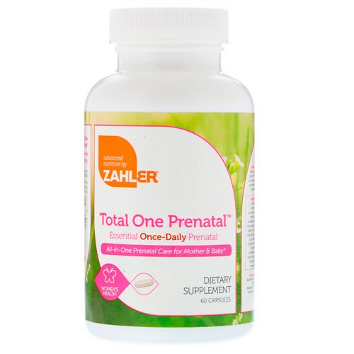 Zahler, Total One Prenatal, Essential Once-Daily Prenatal, 60 Capsules فوائد