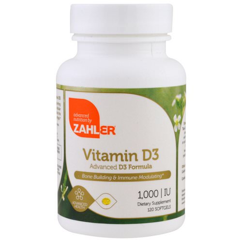 Zahler, Vitamin D3, Advanced D3 Formula, 1,000 IU, 120 Softgels فوائد