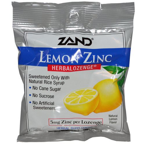 Zand, Lemon Zinc, Herbalozenge, Natural Lemon Flavor, 15 Lozenges فوائد