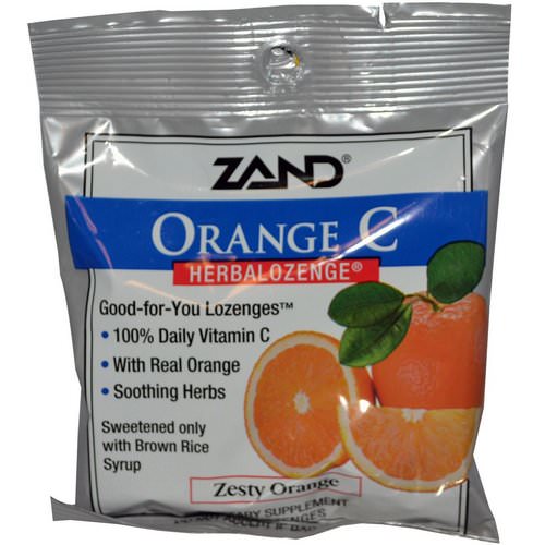 Zand, Orange C, Herbalozenge, Zesty Orange, 15 Lozenges فوائد