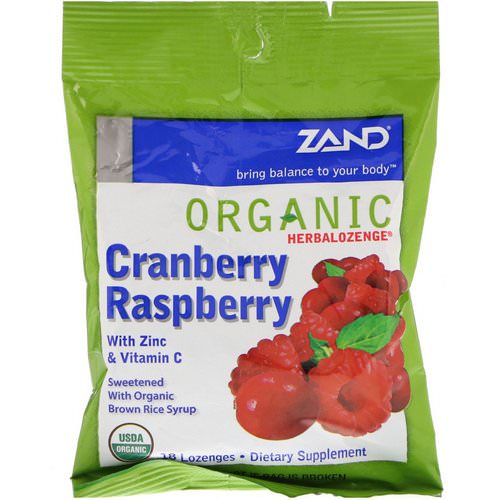 Zand, Organic Herbalozenge, Cranberry Raspberry, 18 Lozenges فوائد