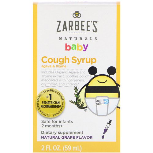 Zarbee's, Baby Cough Syrup, Natural Grape Flavor, 2 fl oz (59 ml) فوائد