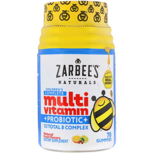 Zarbee's, Children's Complete Multivitamin + Probiotic, Natural Fruit Flavors, 70 Gummies فوائد