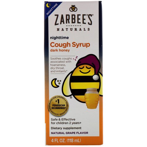 Zarbee's, Children's Nighttime Cough Syrup, Natural Grape Flavor, 4 fl oz (118 ml) فوائد