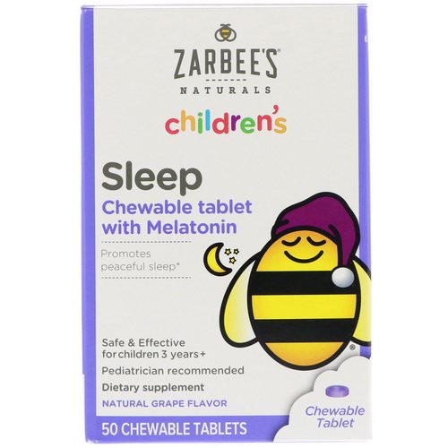 Zarbee's, Children's Sleep with Melatonin, Natural Grape, 50 Chewable Tablets فوائد