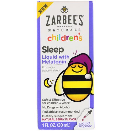 Zarbee's, Childrens Sleep Liquid with Melatonin, Natural Berry, 1 fl oz (30 ml) فوائد