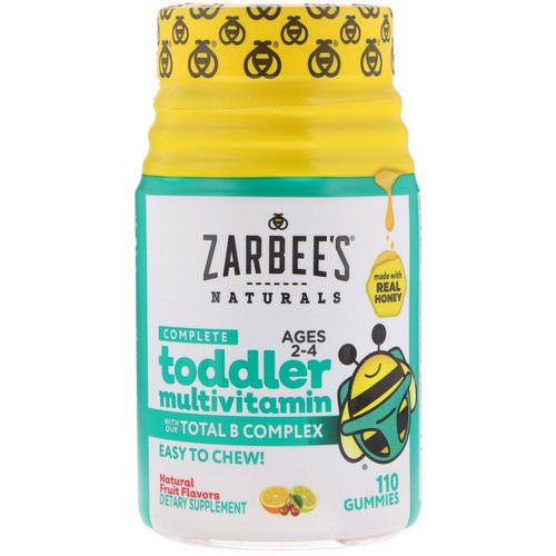 Zarbee's, Complete Toddler Multivitamin, Natural Fruit Flavors, 110 Gummies فوائد