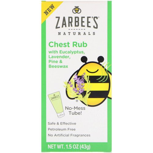 Zarbee's, Naturals, Chest Rub with Eucalyptus, Lavender, Pine & Beeswax, 1.5 oz (43 g) فوائد