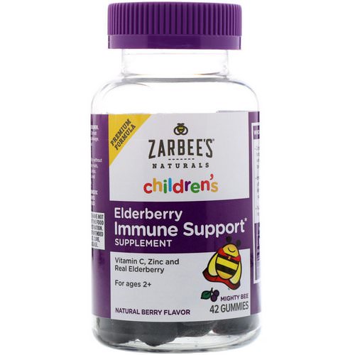 Zarbee's, Naturals, Children's Elderberry Immune Support, Natural Berry Flavor, 42 Gummies فوائد