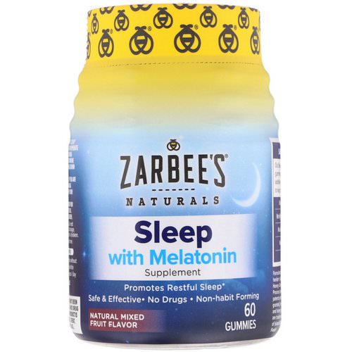 Zarbee's, Sleep with Melatonin, Natural Mixed Fruit, 60 Gummies فوائد
