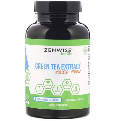 Zenwise Health, Green Tea Extract with EGCG + Vitamin C, 120 Vegetarian Capsules فوائد