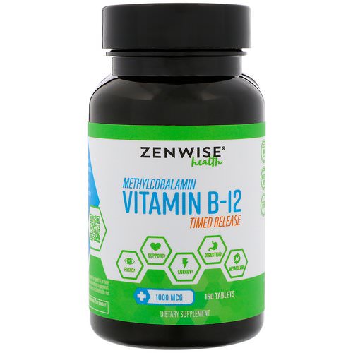 Zenwise Health, Methylcobalamin, Vitamin B-12, Timed Release, 1000 mcg, 160 Tablets فوائد