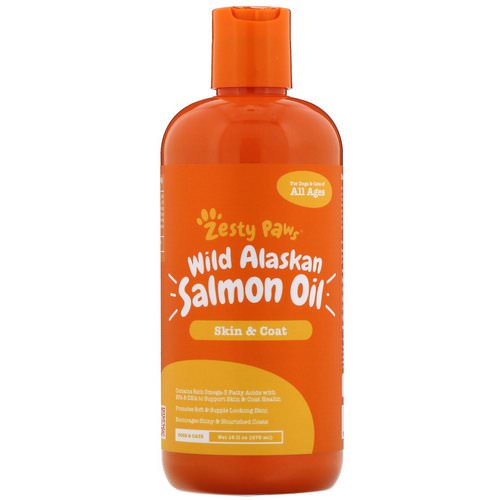 Zesty Paws, Wild Alaskan Salmon Oil for Dogs & Cats, Skin & Coat, All Ages, 16 fl oz (473 ml) فوائد