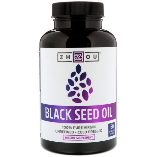 Zhou Nutrition, Black Seed Oil, 60 Vegetarian Capsules فوائد