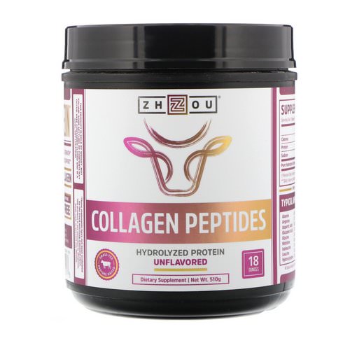 Zhou Nutrition, Collagen Peptides, Hydrolyzed Protein, Unflavored, 1.1 lbs (510 g) فوائد