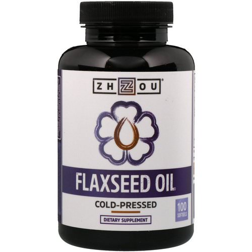 Zhou Nutrition, Flaxseed Oil, Cold-Pressed, 100 Softgels فوائد