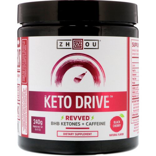 Zhou Nutrition, Keto Drive, Revved, Black Cherry, 8.47 oz (240 g) فوائد